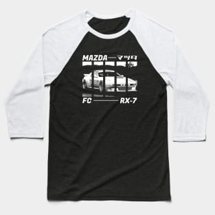 MAZDA RX-7 FC Black 'N White 3 (Black Version) Baseball T-Shirt